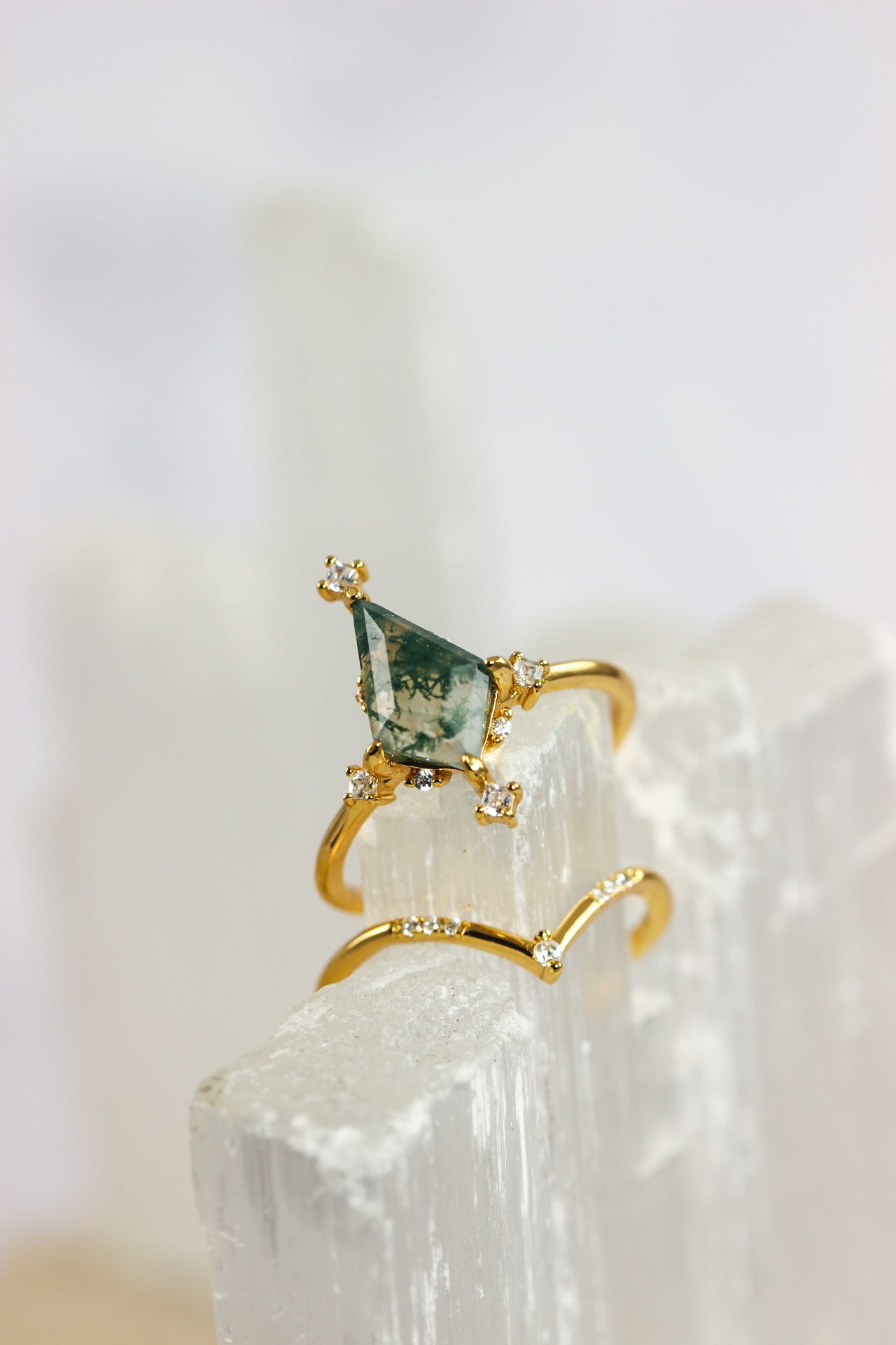 Moss Agate Stacking Ring