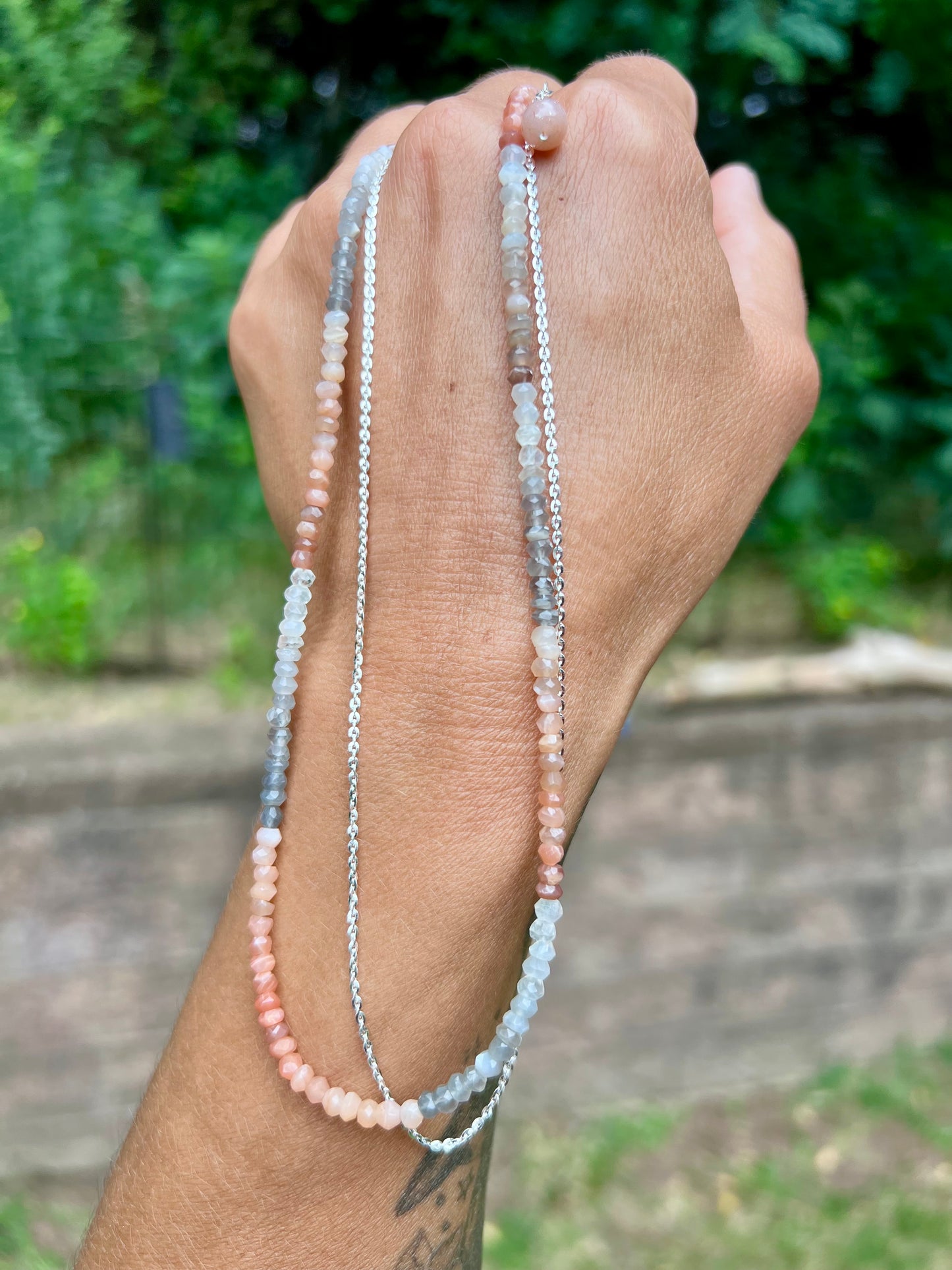 Moonstone Umbre Multi Strand Necklace