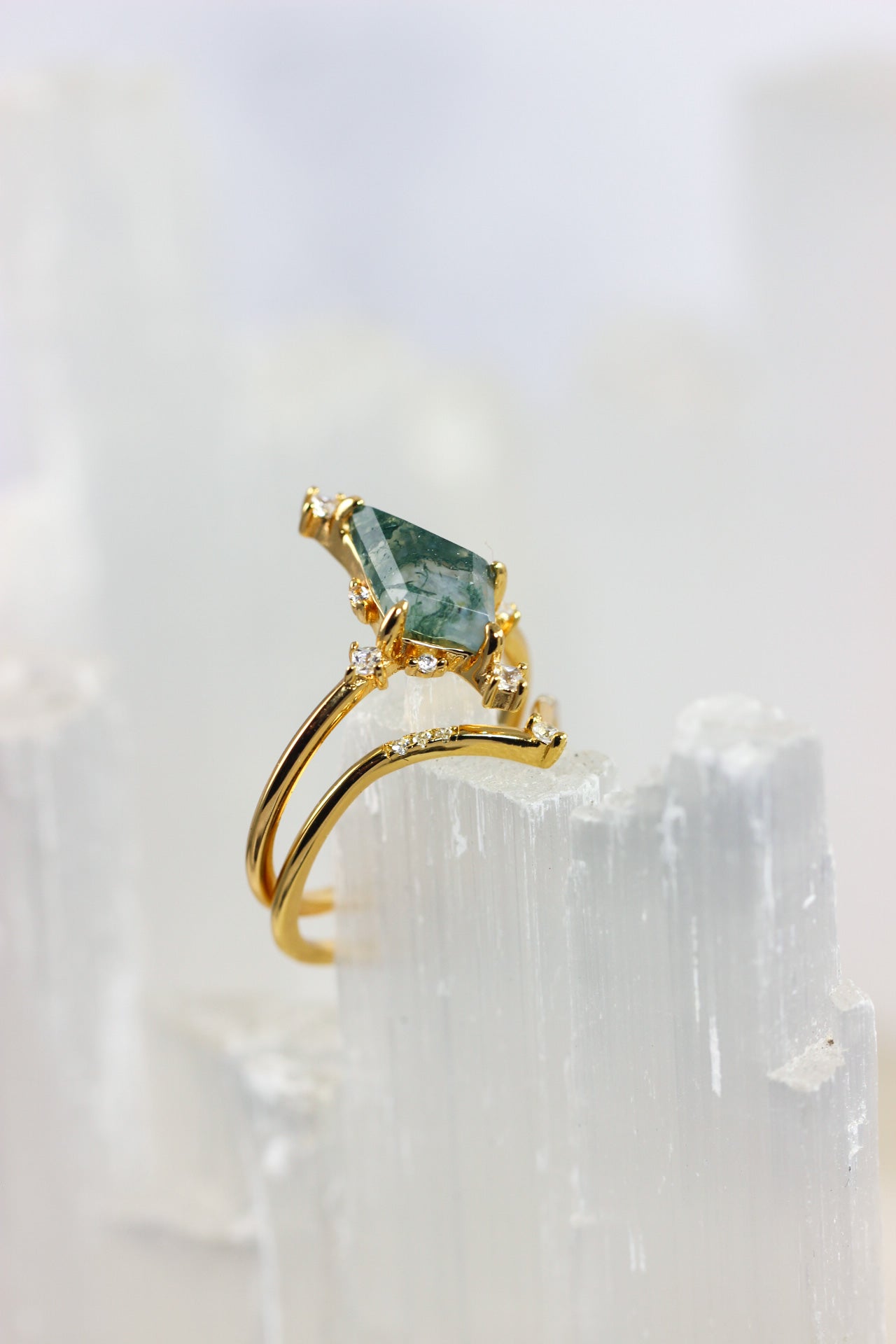 Moss Agate Stacking Ring