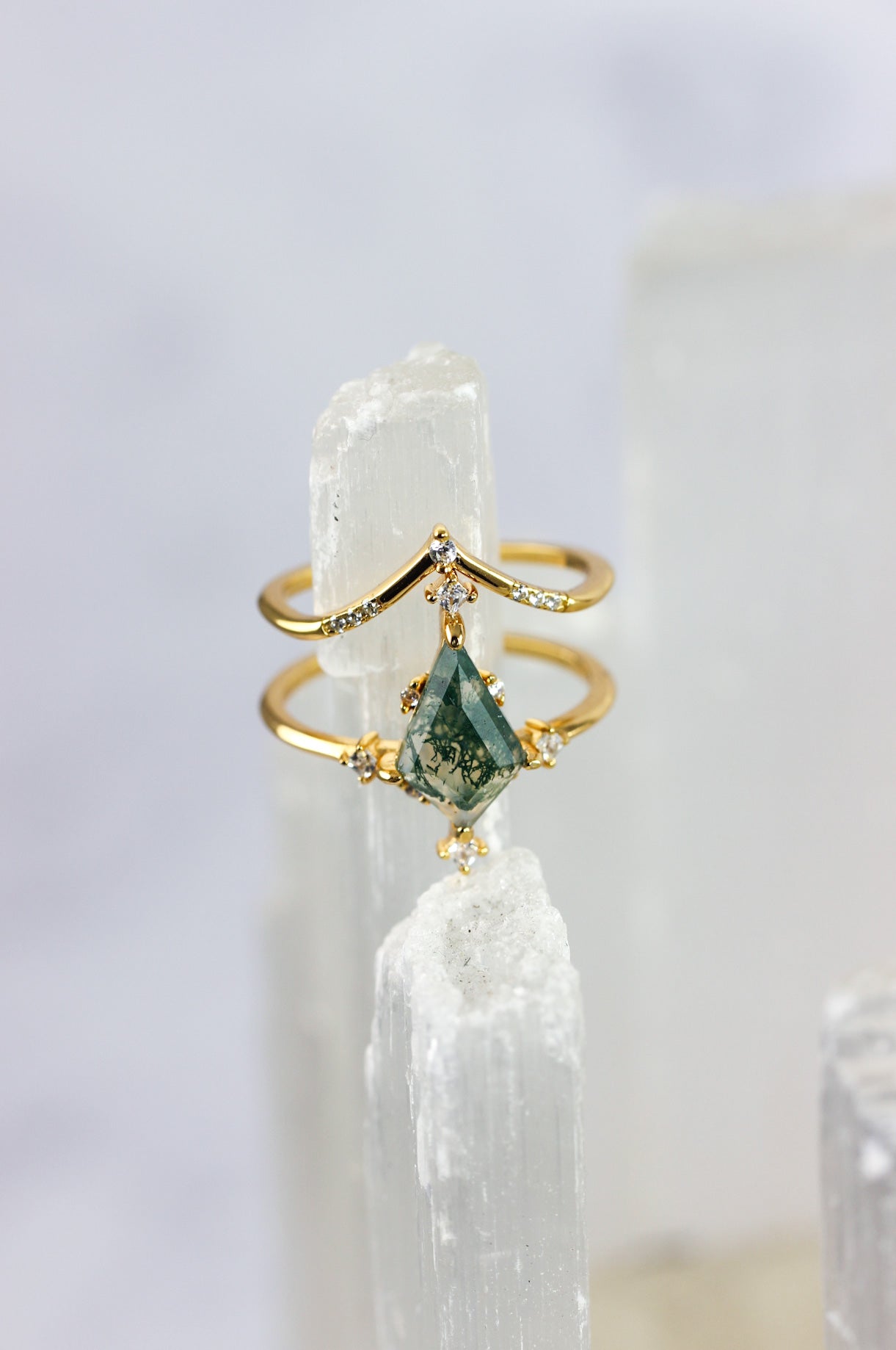 Moss Agate Stacking Ring