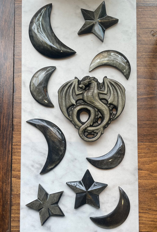 Sheen Obsidian Moon & Stars