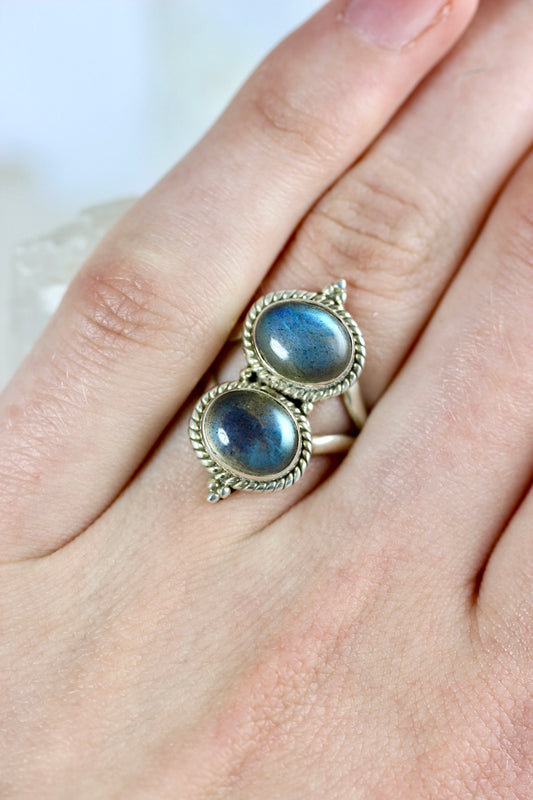 Labradorite Two Stone Ring