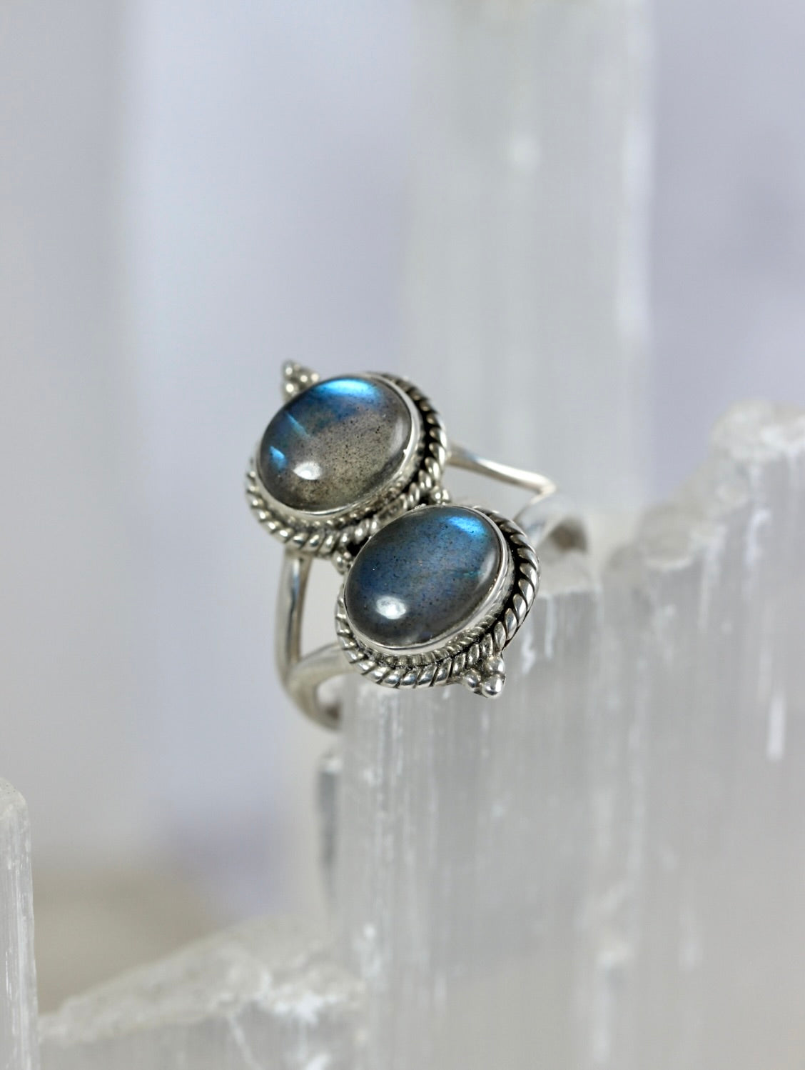 Labradorite Two Stone Ring
