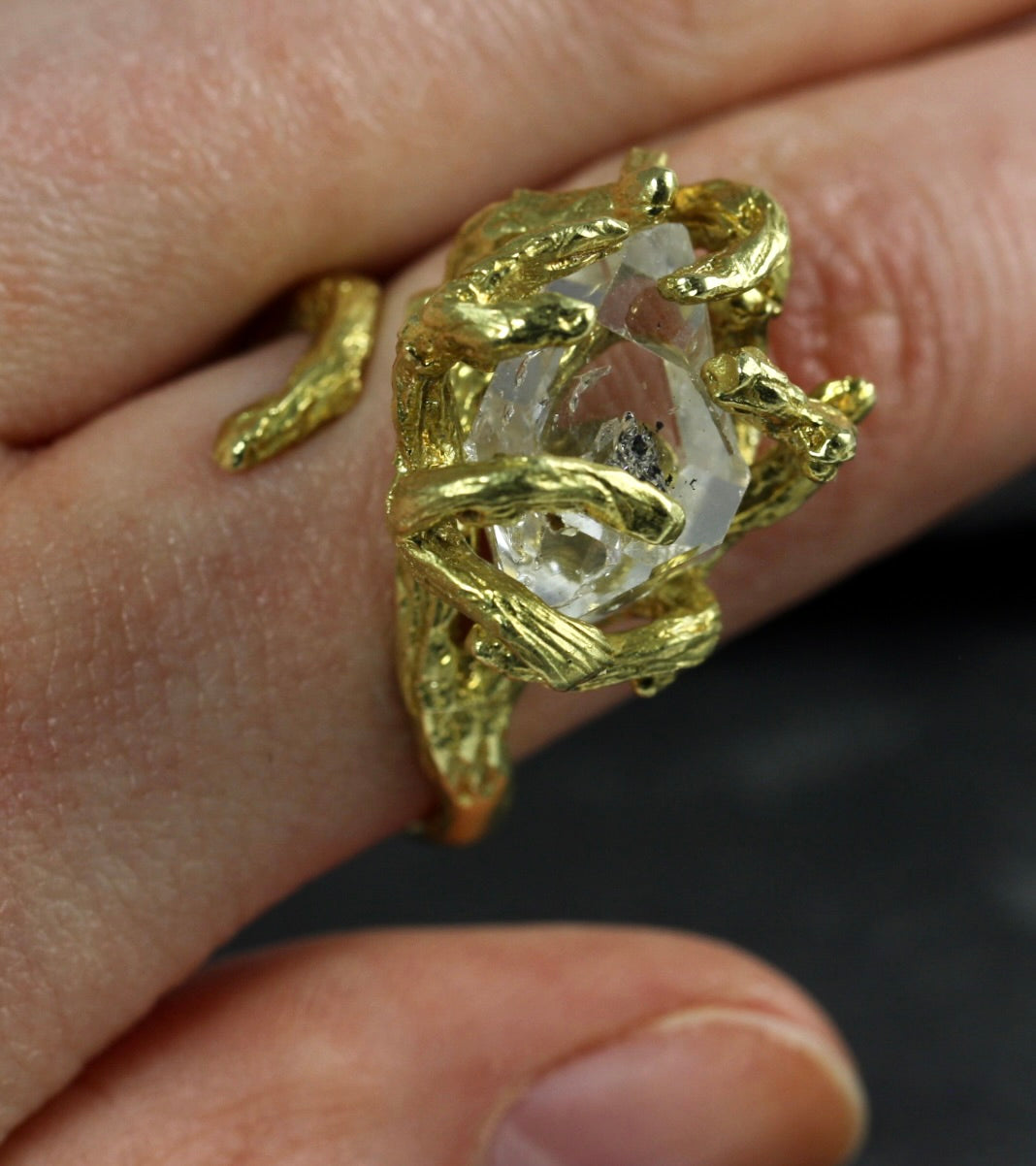 Herkimer Diamond Branch Ring