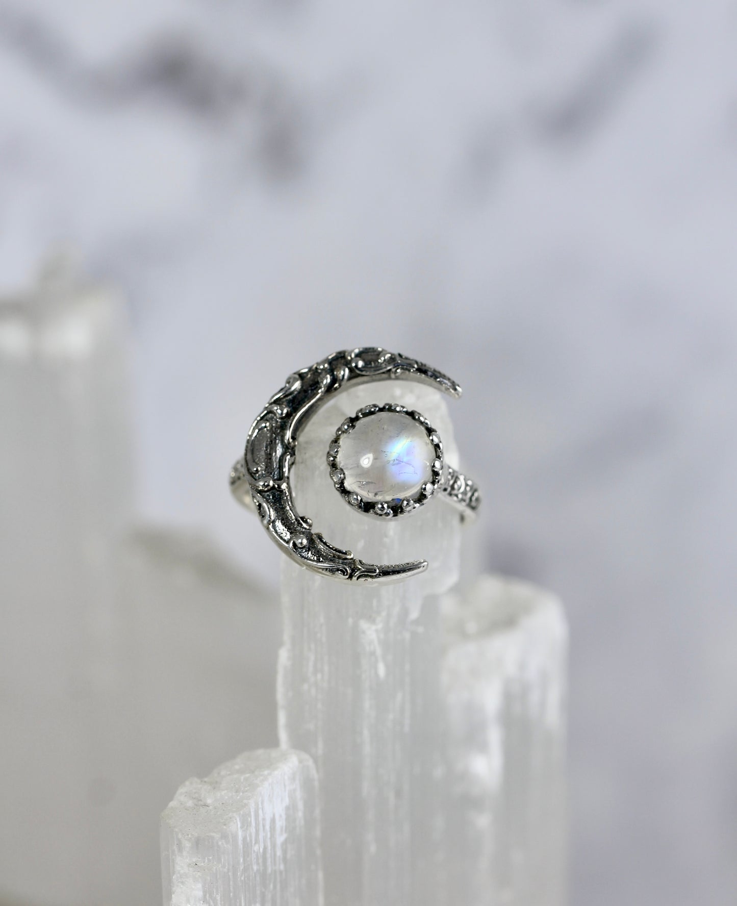 Gemstone Moon Rings