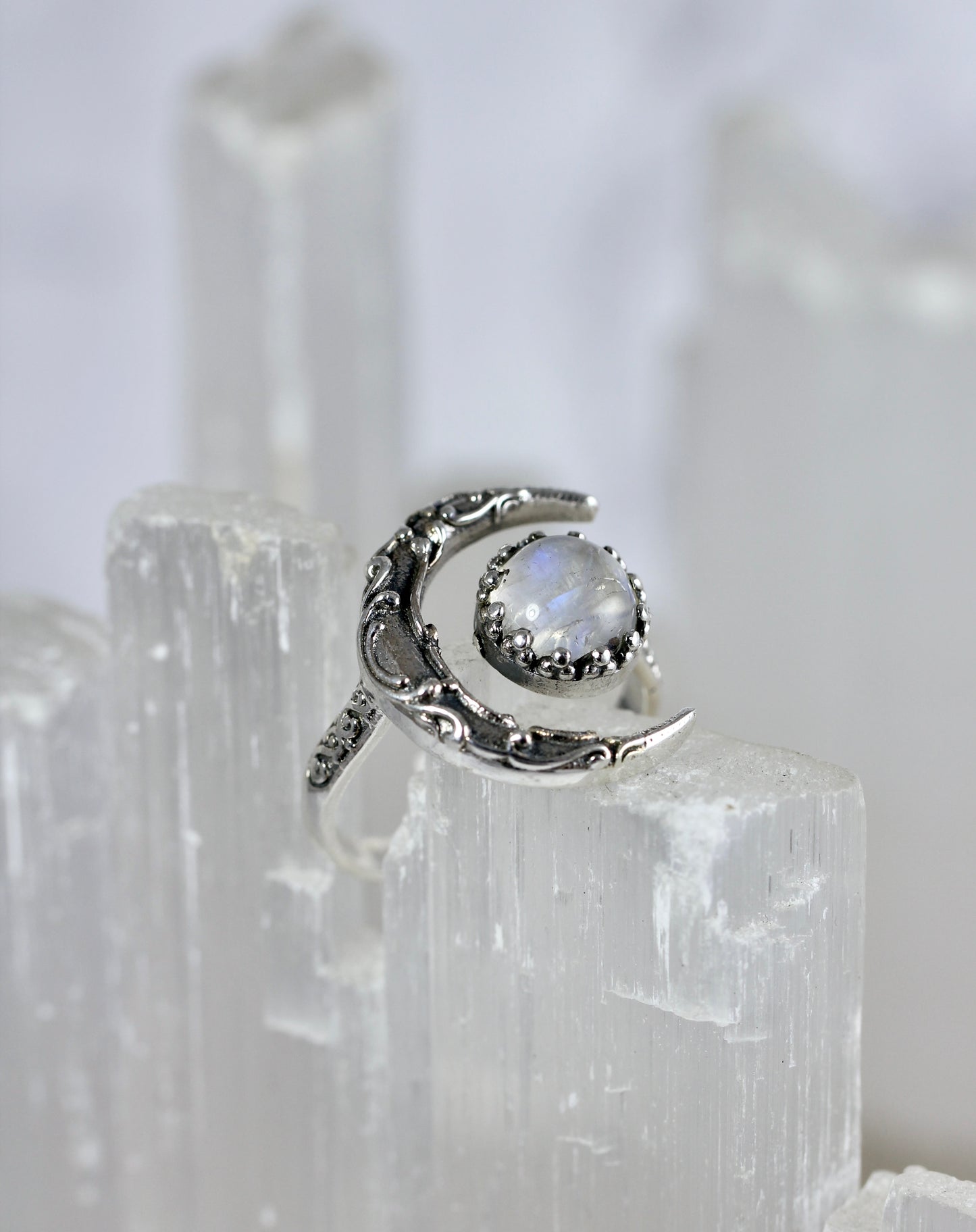 Gemstone Moon Rings