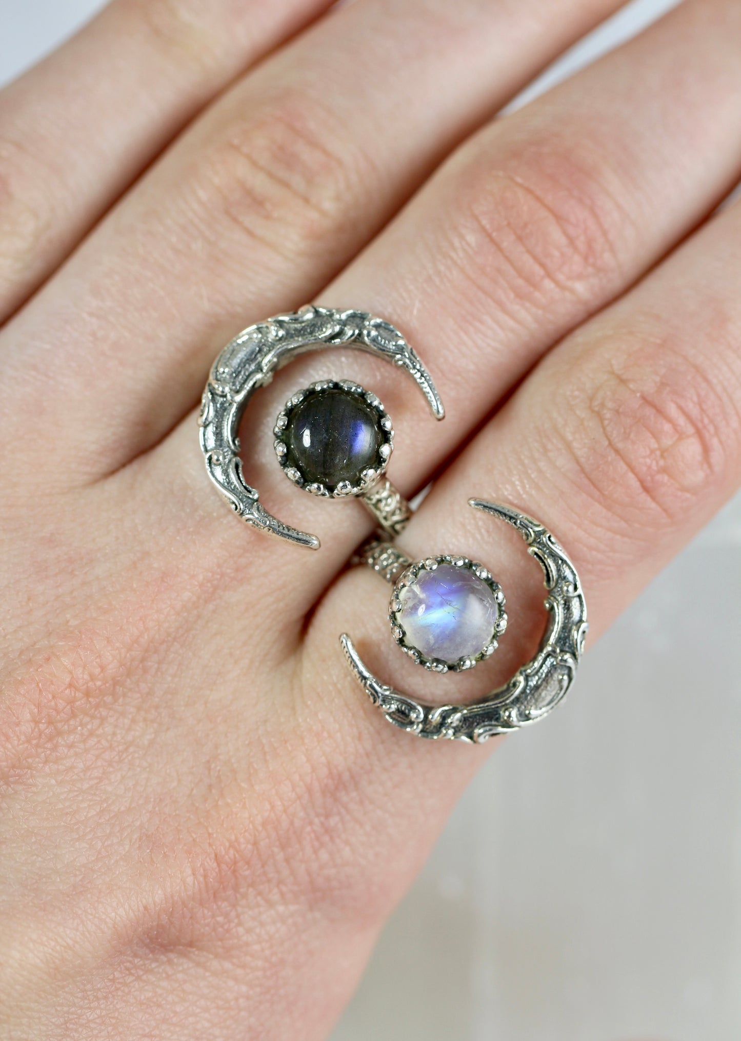 Gemstone Moon Rings
