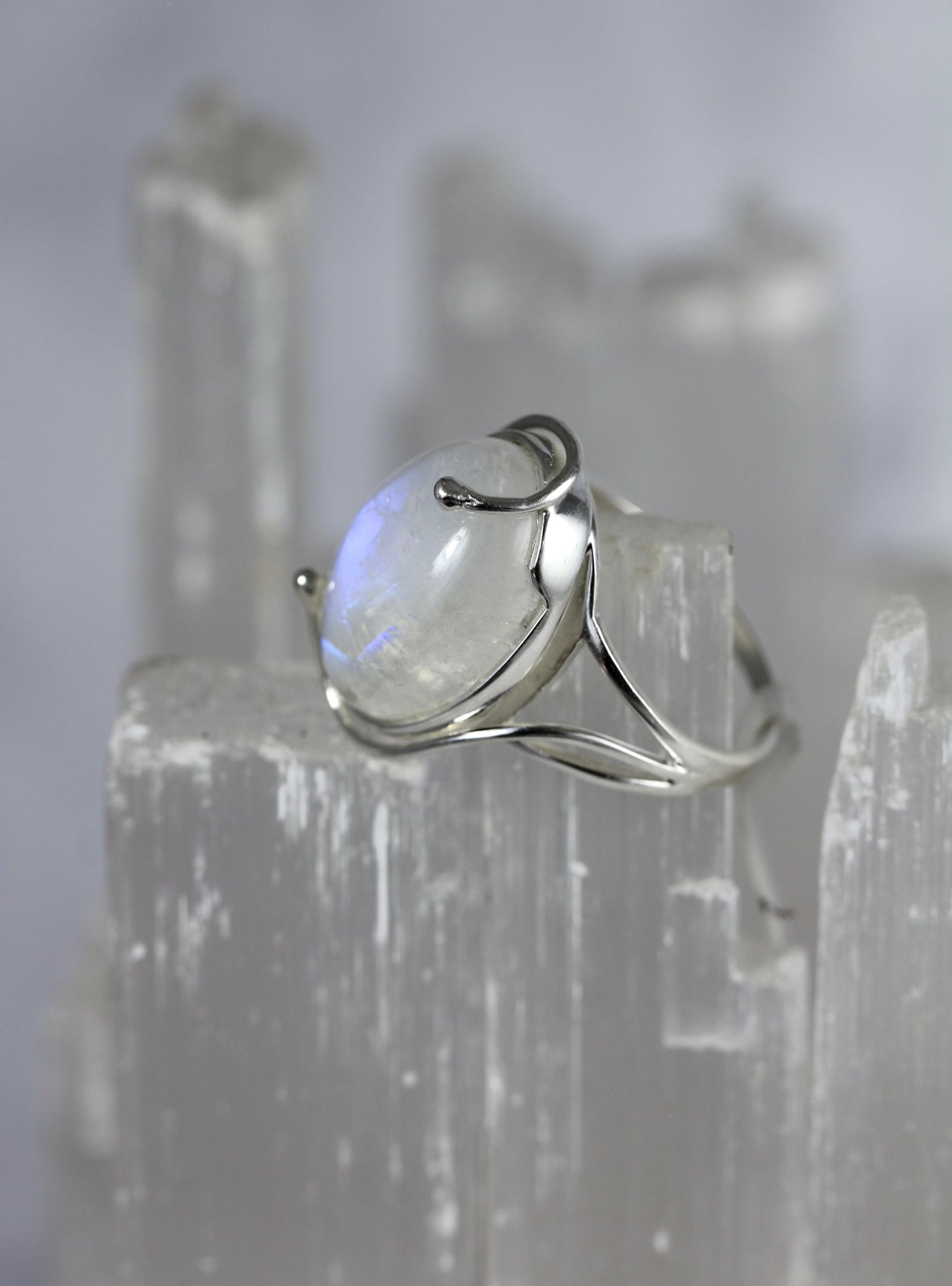 Rainbow Moonstone Ring