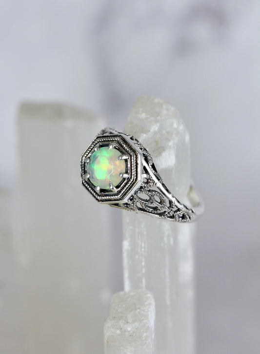 Ethiopian Opal Filigree Ring
