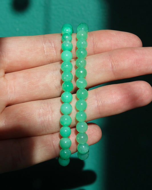 Chrysoprase Beaded Stretch Bracelets