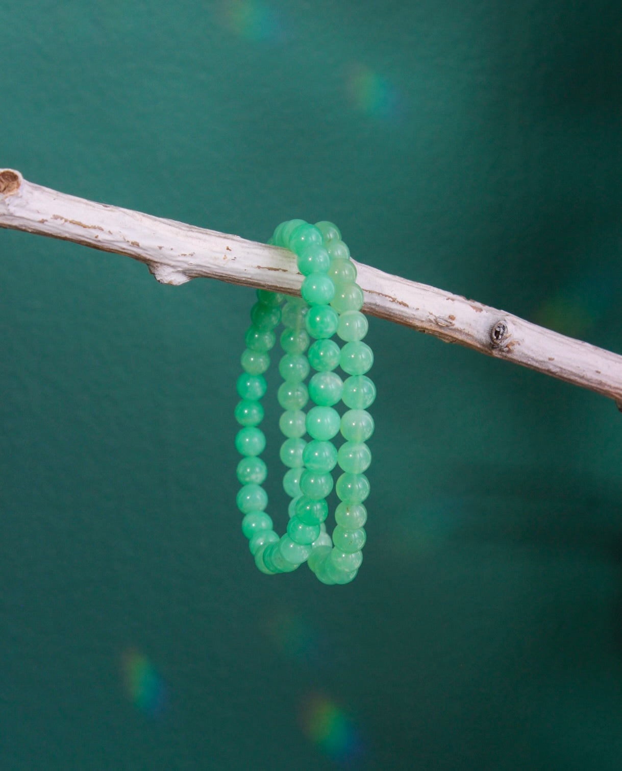 Chrysoprase Beaded Stretch Bracelets