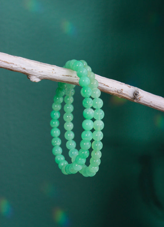 Chrysoprase Beaded Stretch Bracelets