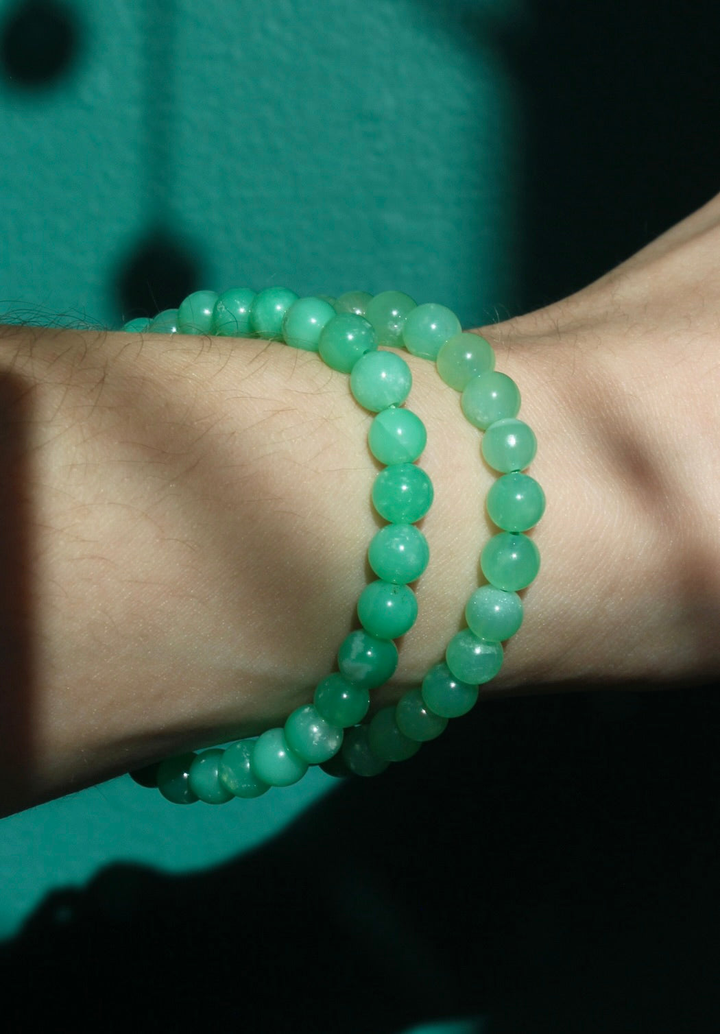Chrysoprase Beaded Stretch Bracelets