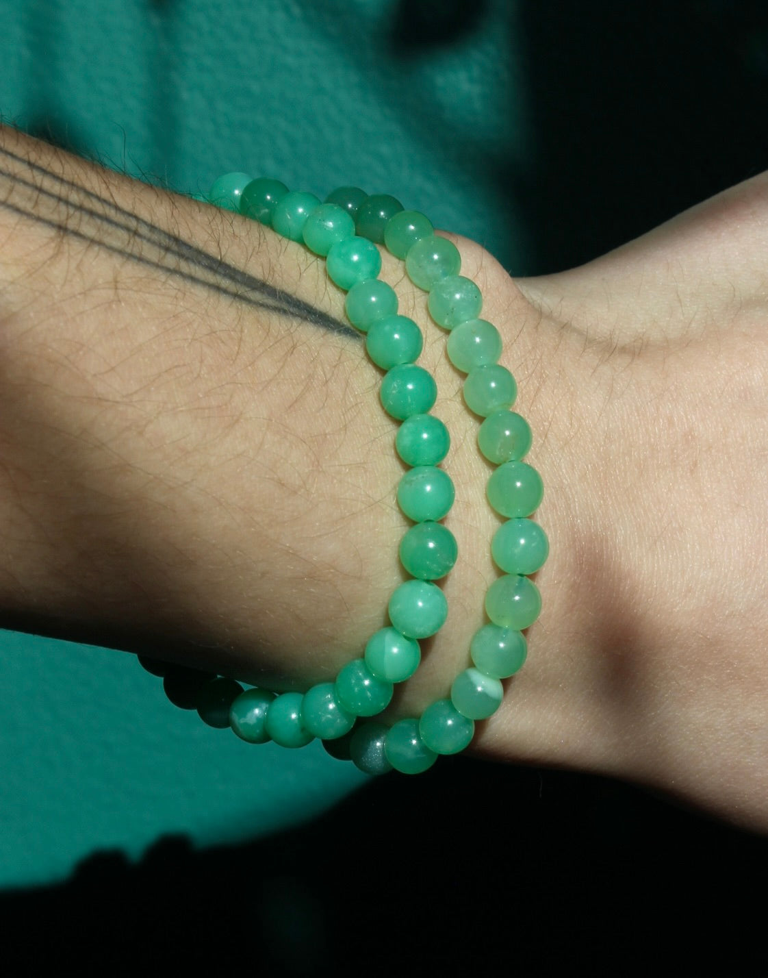 Chrysoprase Beaded Stretch Bracelets