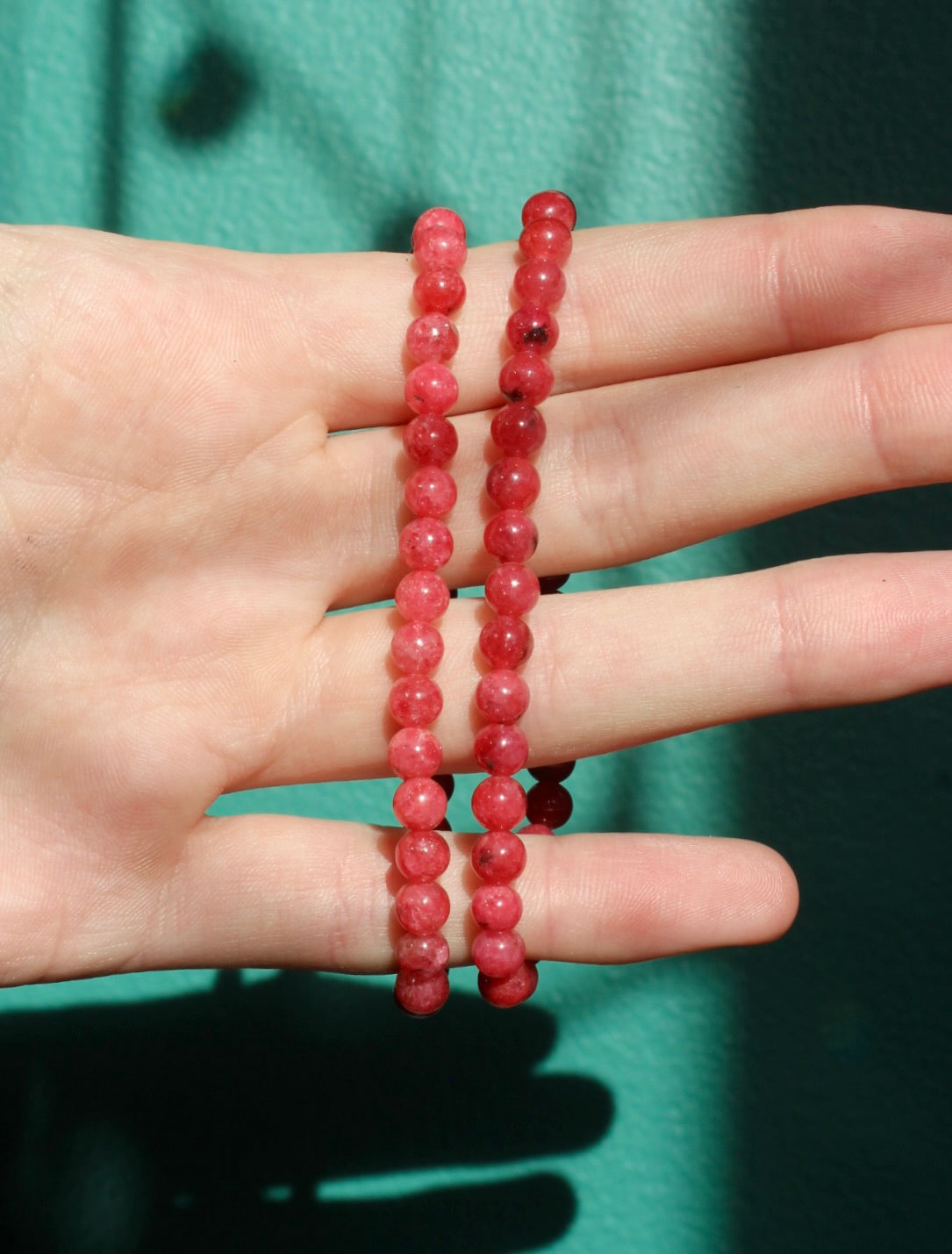 Rhodonite Beaded Stretch Bracelets