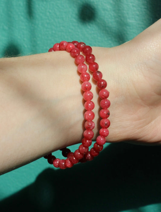 Rhodonite Beaded Stretch Bracelets