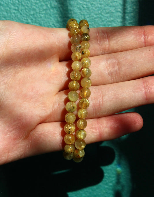 Rutilated Quartz Stretch Bracelets