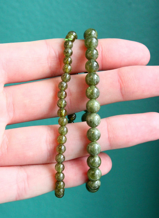 Olive Jade Stretch Bracelets