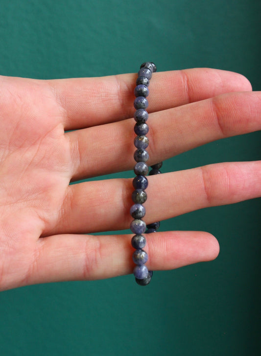 Tanzanite Beaded Stretch Bracelet