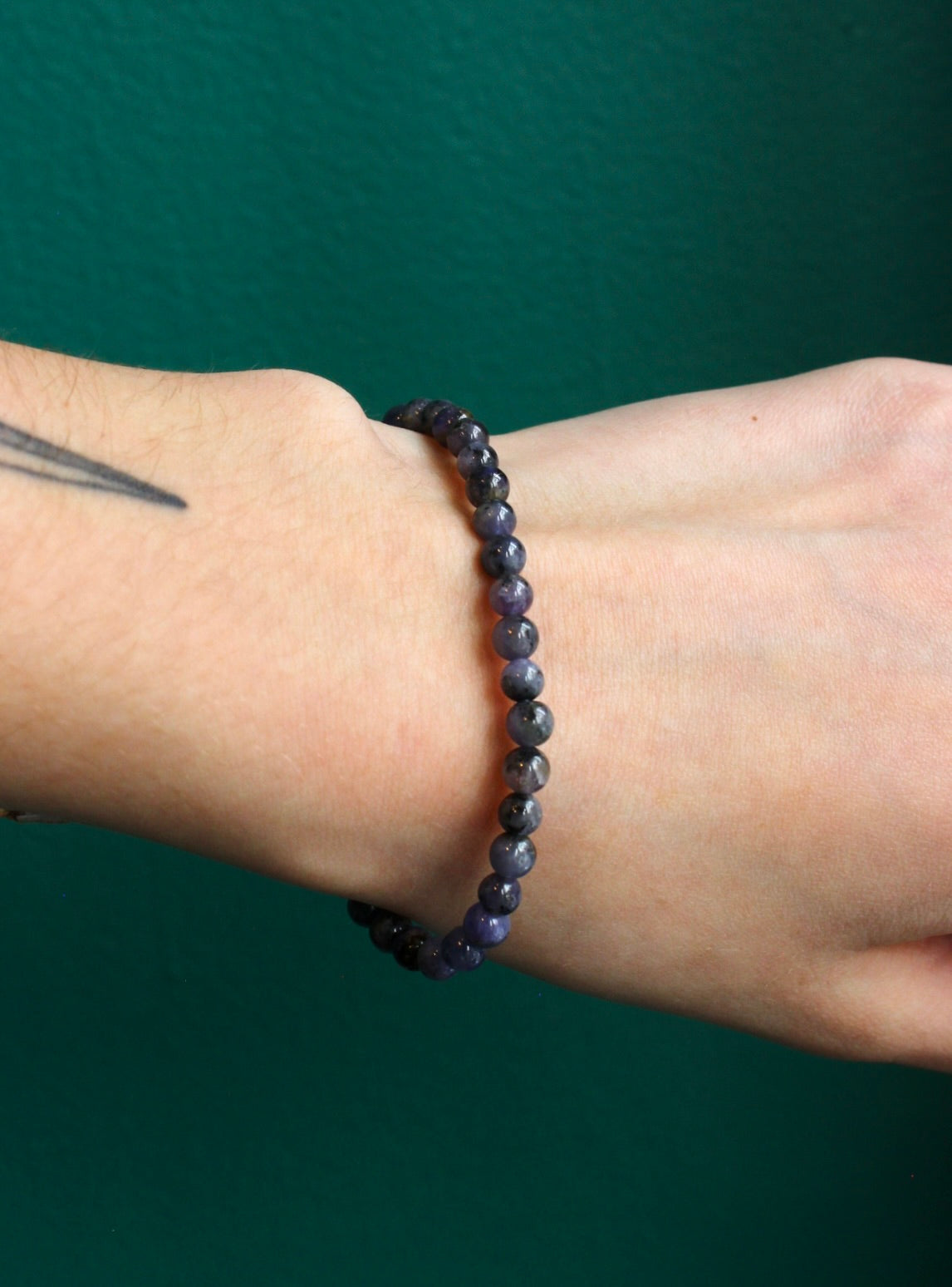 Tanzanite Beaded Stretch Bracelet