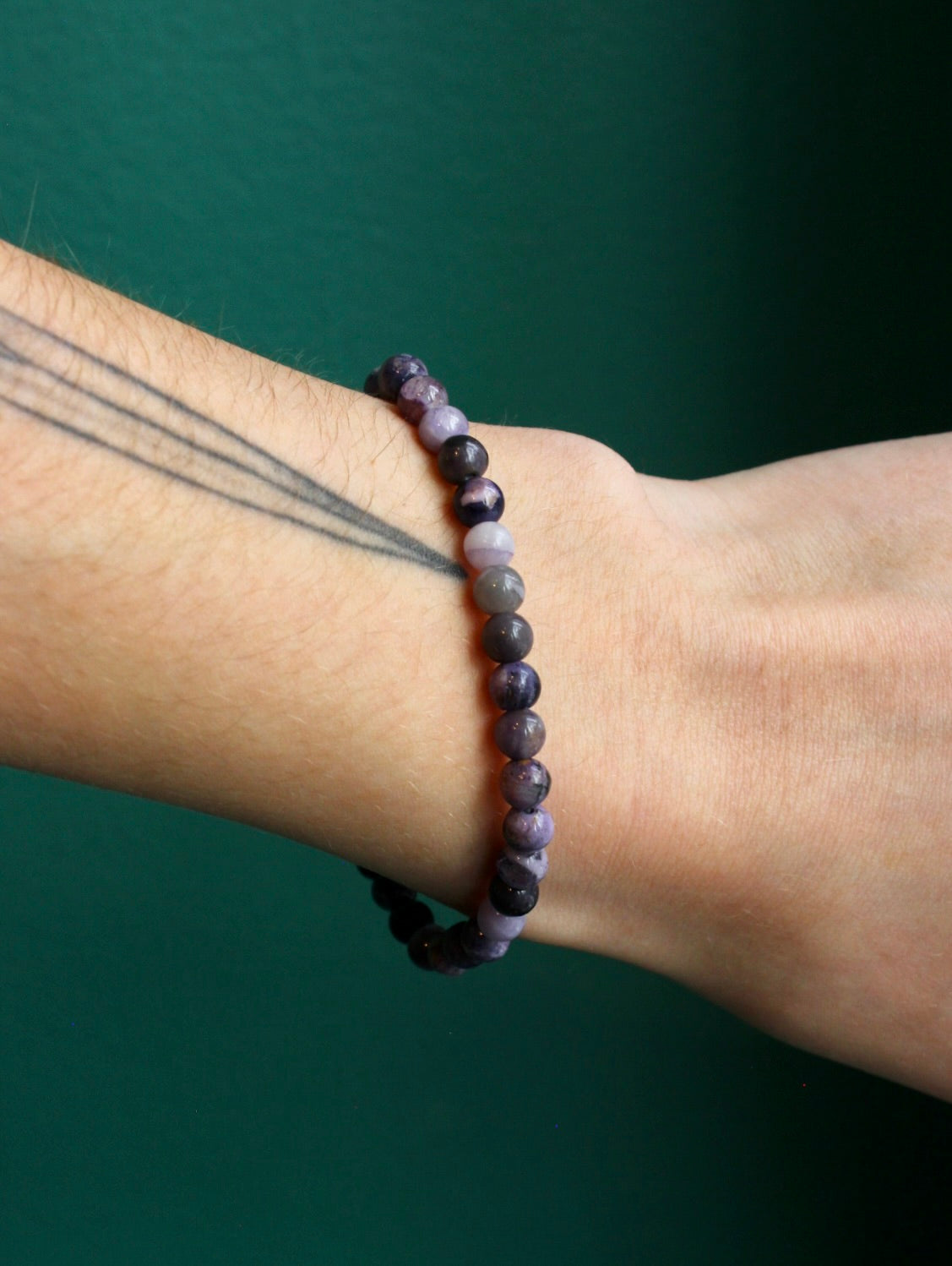 Charoite Beaded Stretch Bracelet