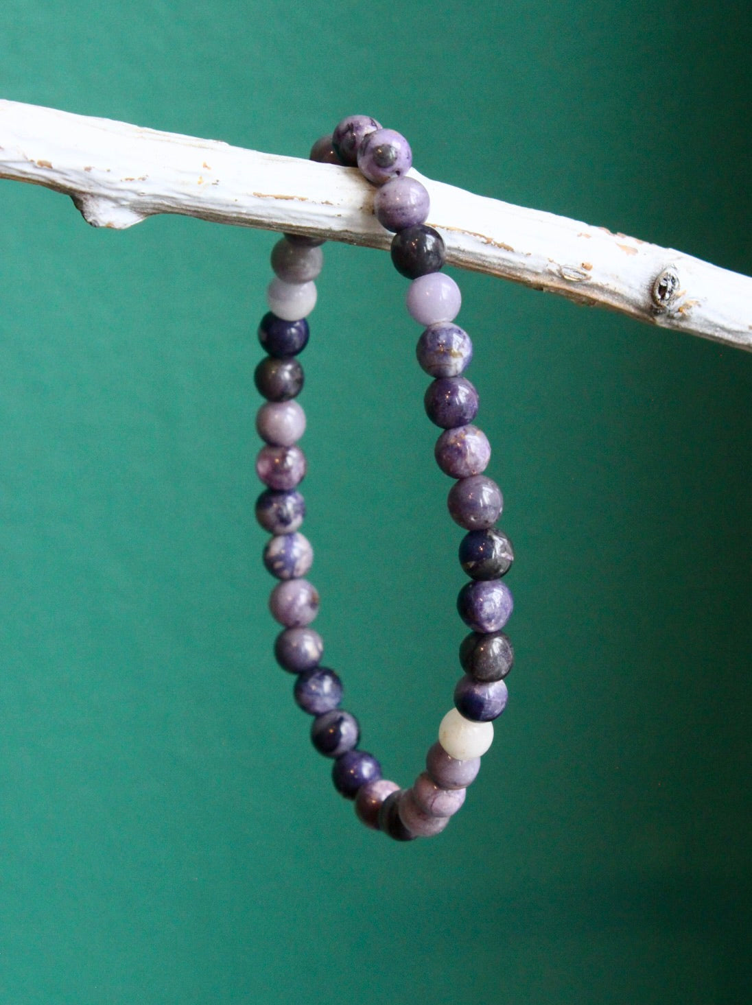 Charoite Beaded Stretch Bracelet