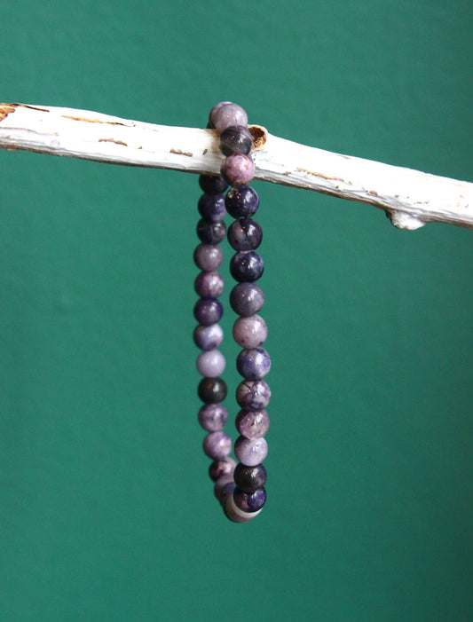 Charoite Beaded Stretch Bracelet