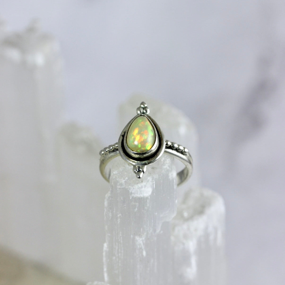 Ethiopian Opal Pear Cut Ring