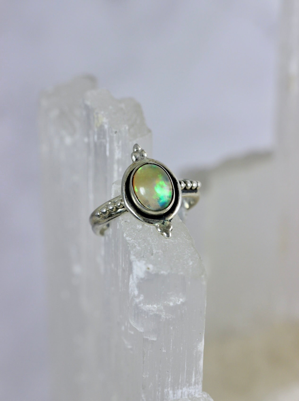 Ethiopian Opal Oval Cab Ring