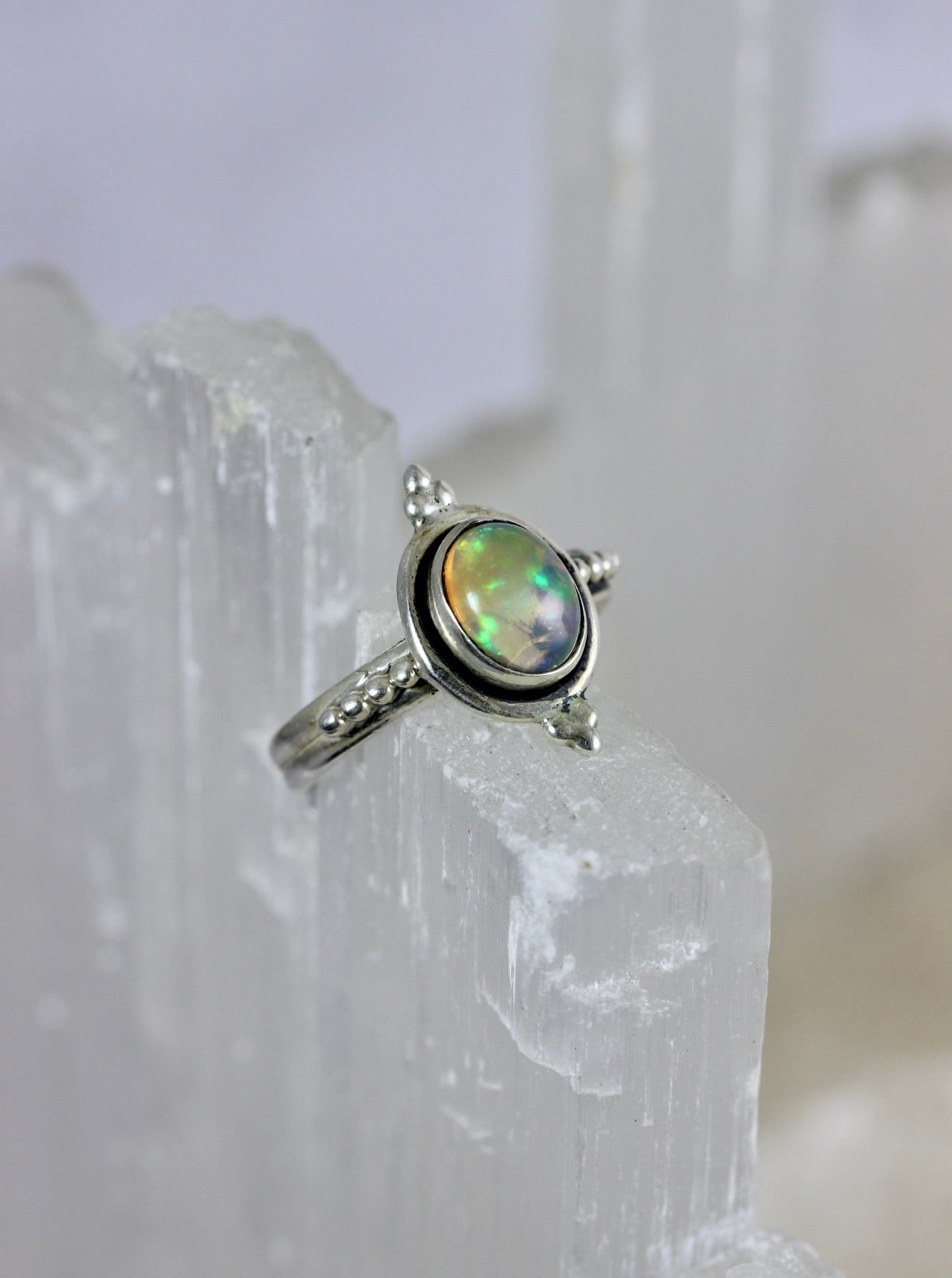 Ethiopian Opal Oval Cab Ring
