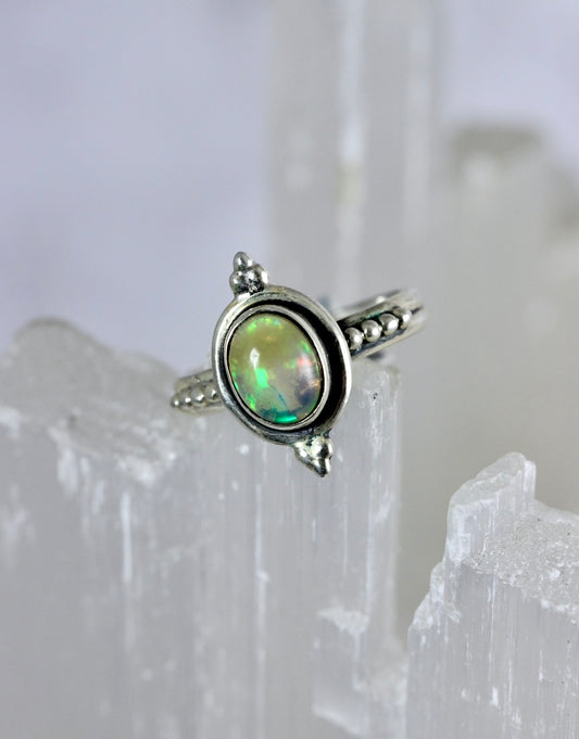 Ethiopian Opal Oval Cab Ring