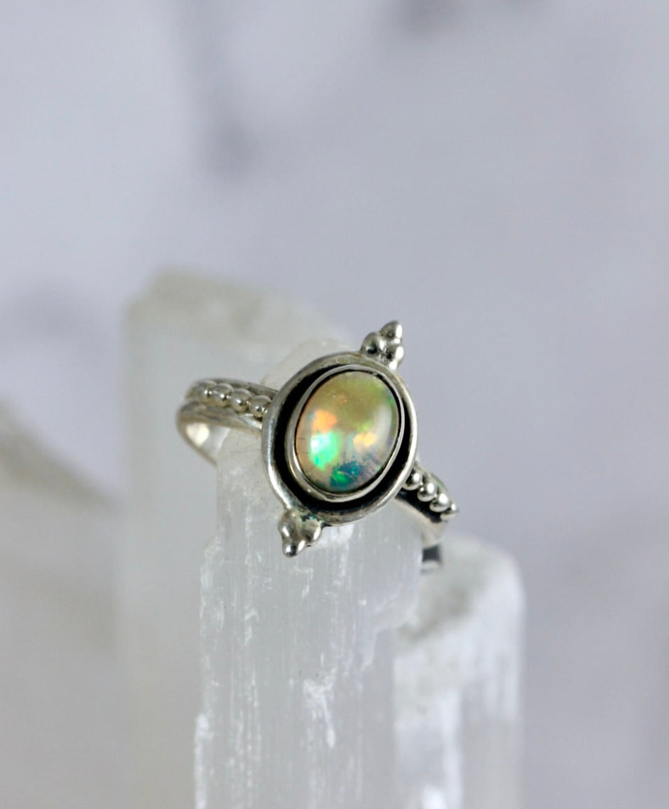 Ethiopian Opal Oval Cab Ring