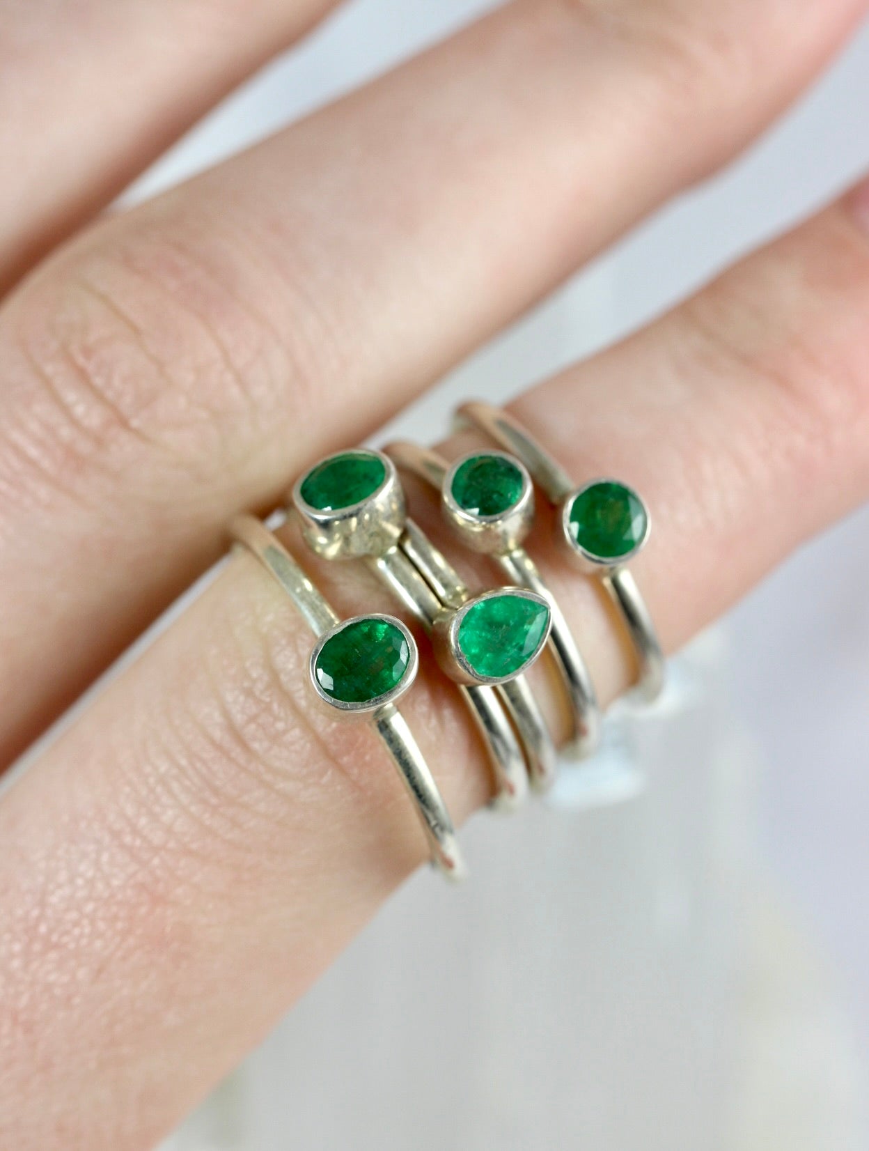 Emerald Stacking Rings
