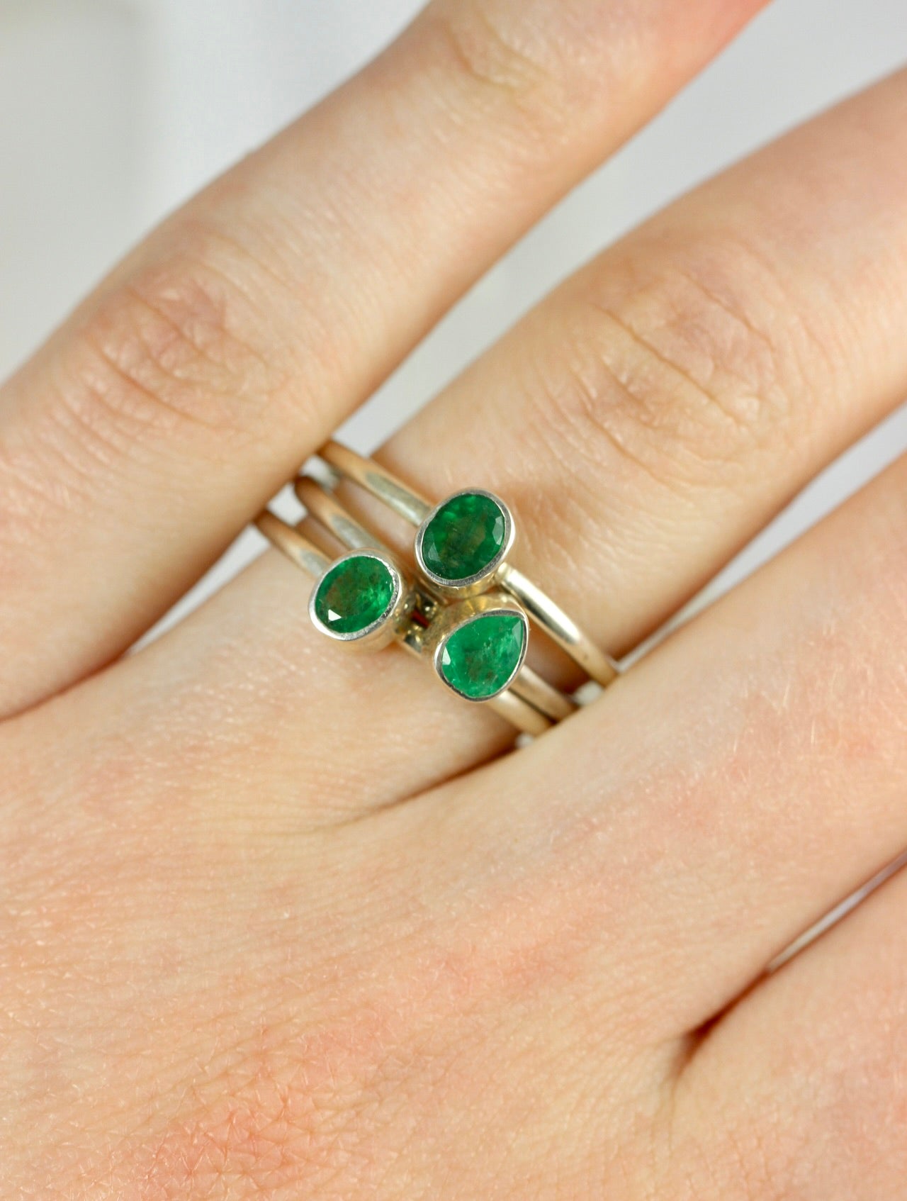 Emerald Stacking Rings