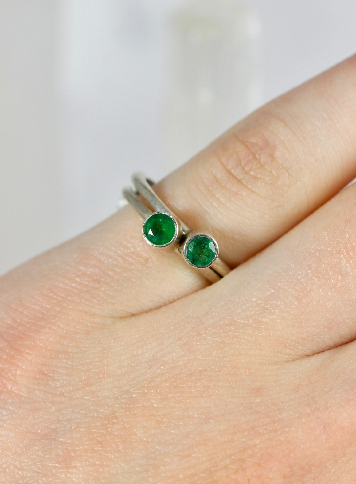 Emerald Stacking Rings