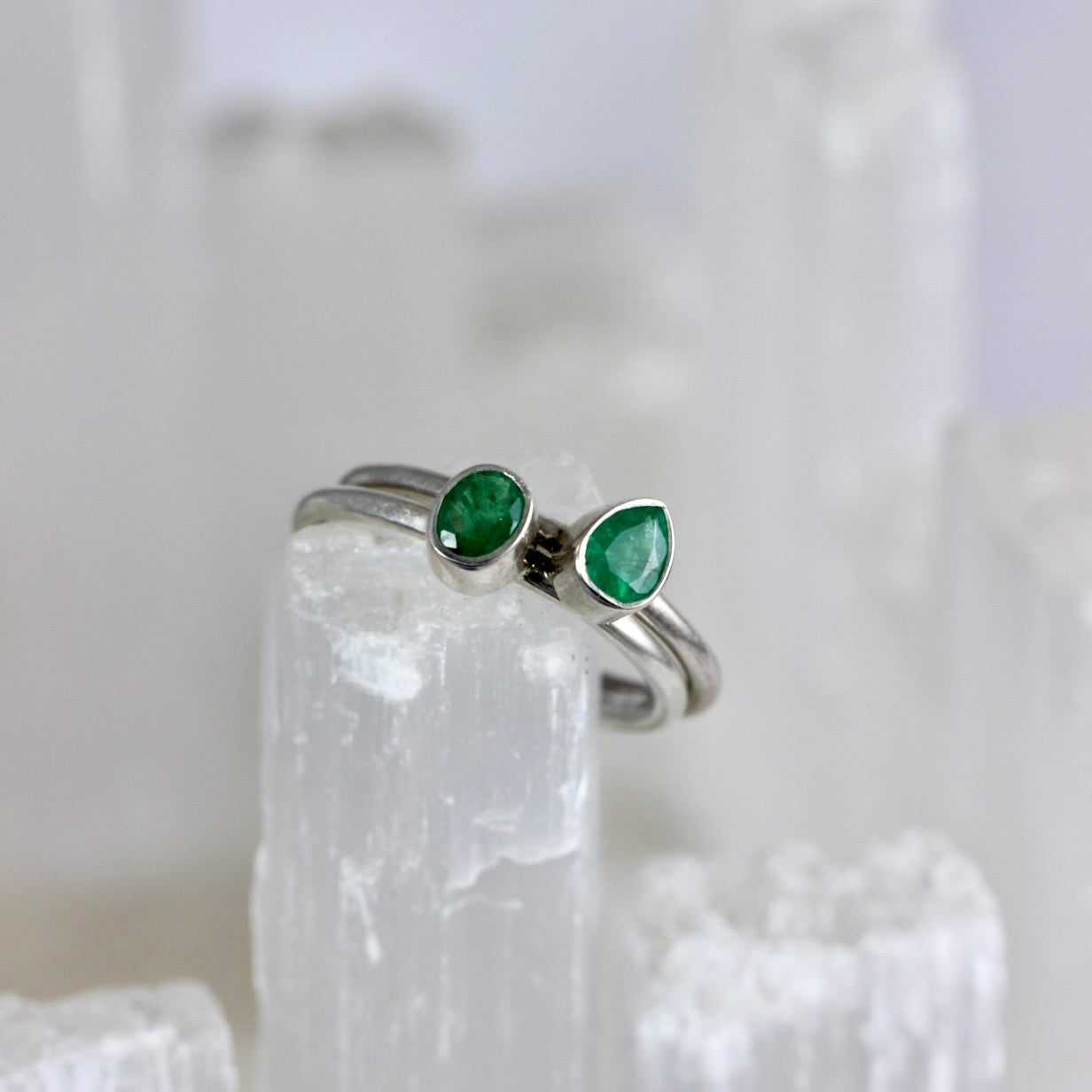 Emerald Stacking Rings
