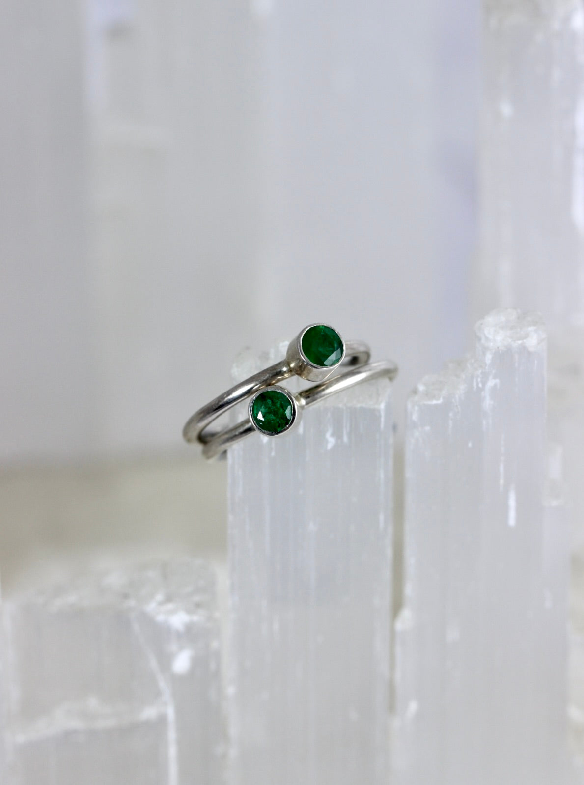 Emerald Stacking Rings