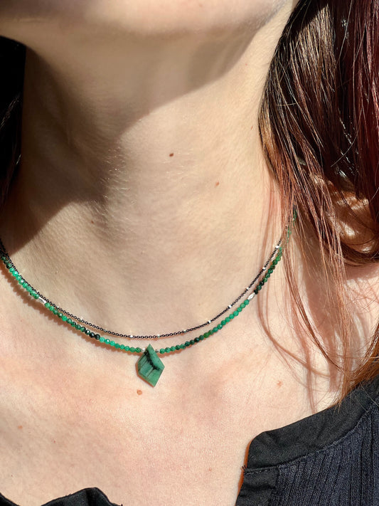 Emerald Ombre Multi Strand Necklace