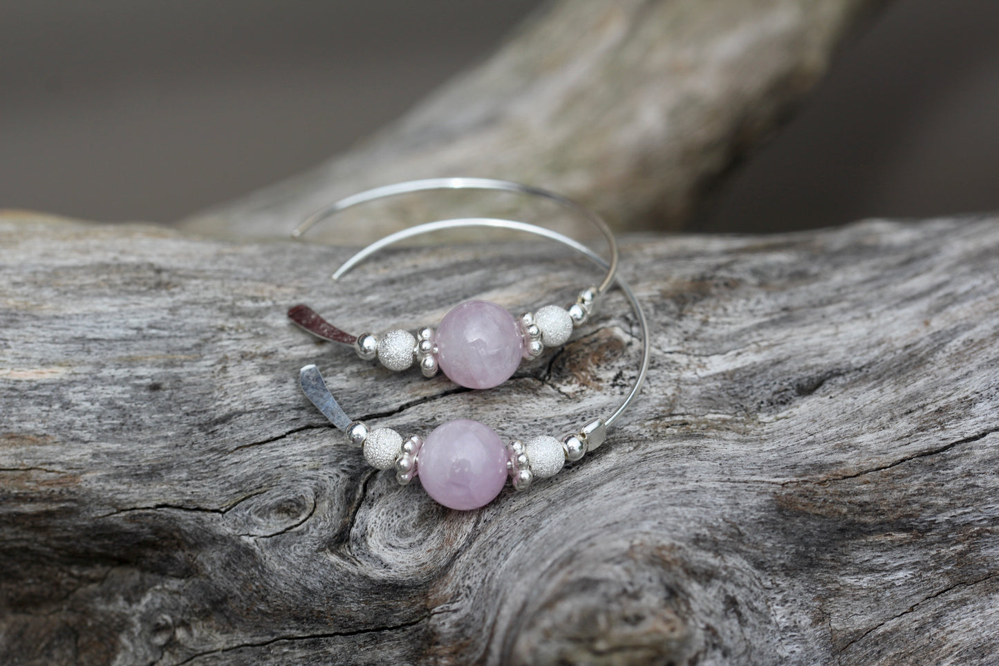 Kunzite hoops