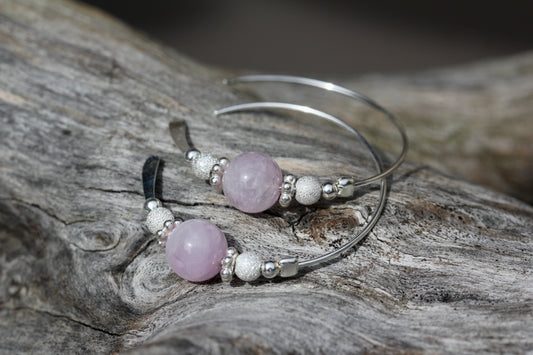 Kunzite hoops