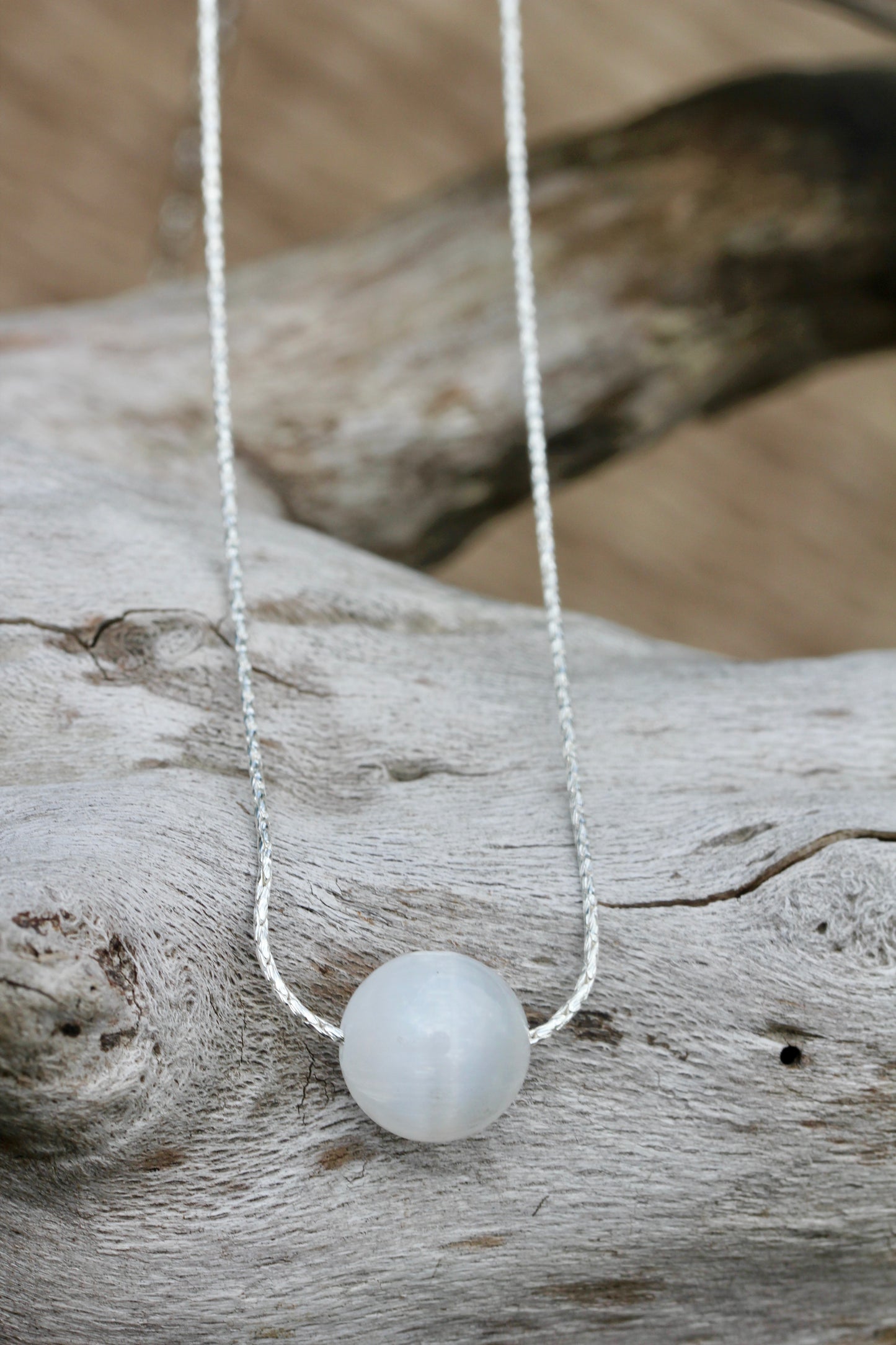 Selenite Bead Necklace