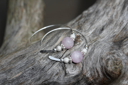 Kunzite hoops
