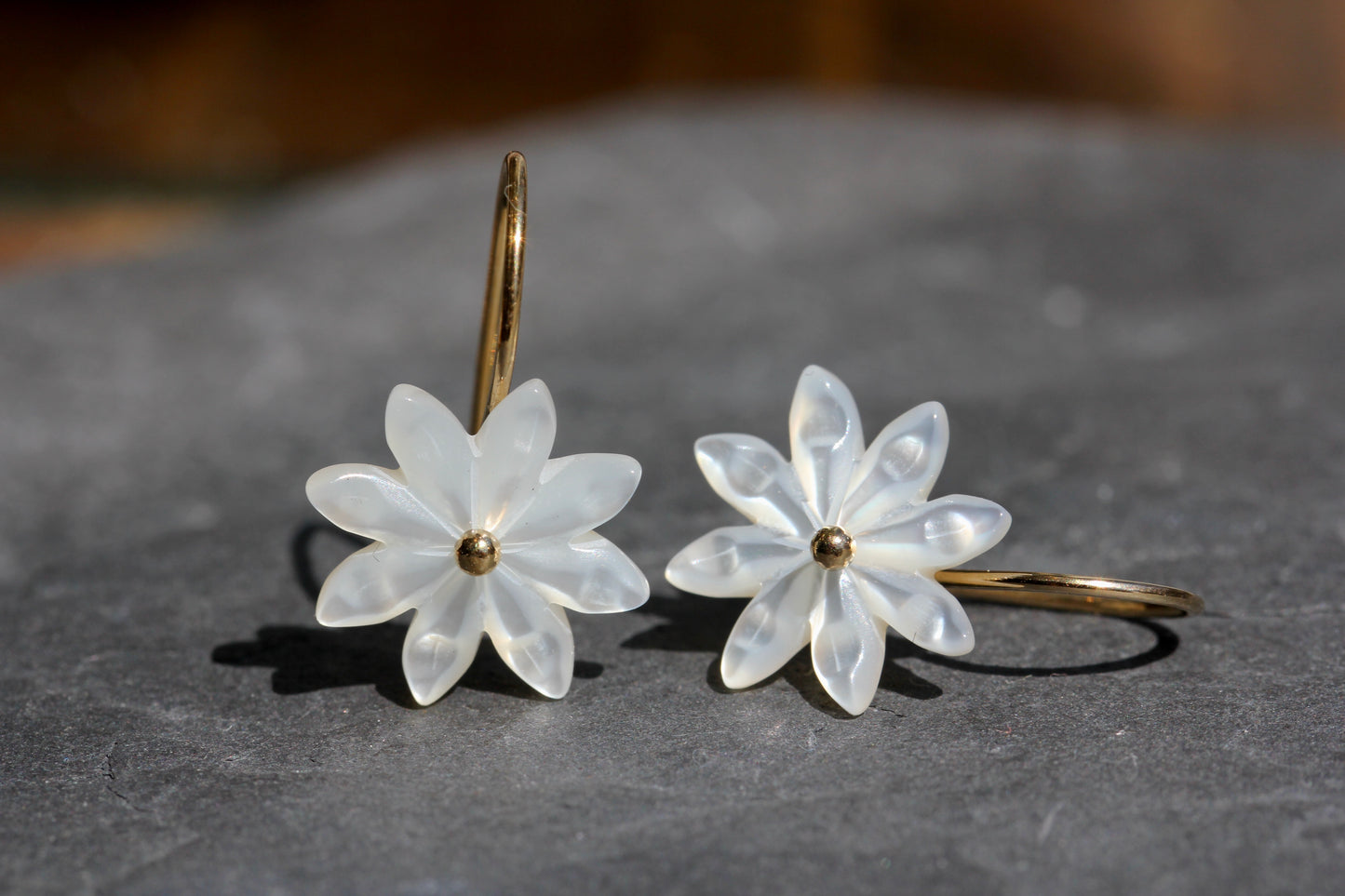 Mother of Pearl Flower Earrings