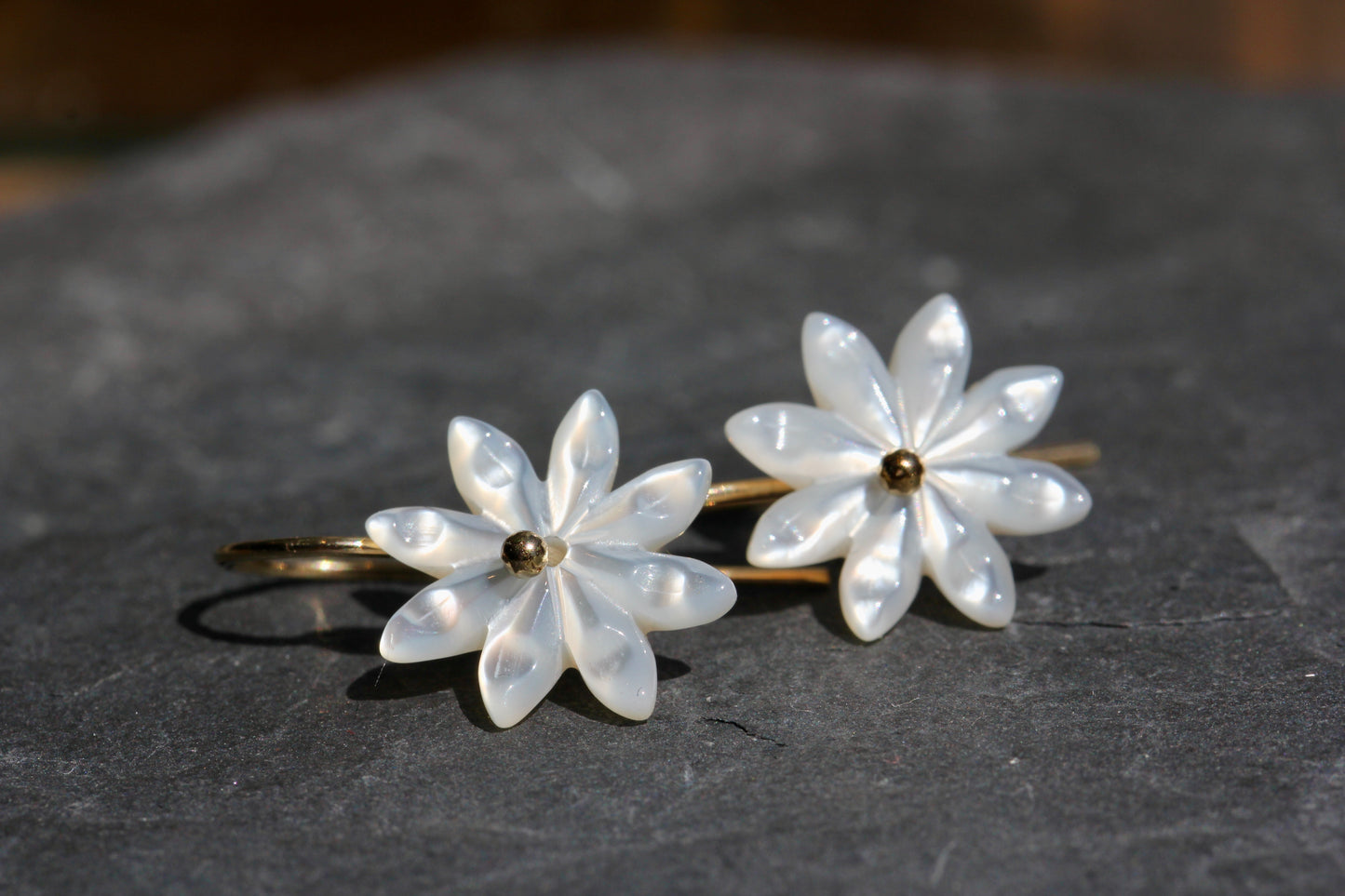 Mother of Pearl Flower Earrings