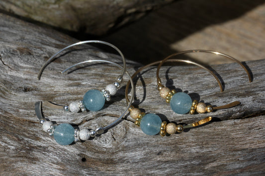 Aquamarine Hoops