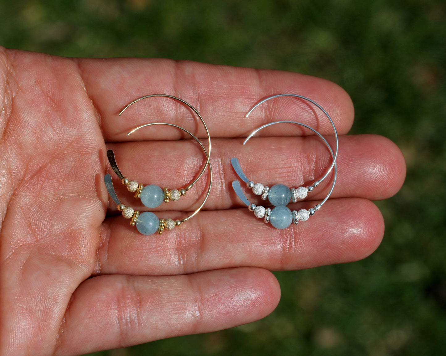 Aquamarine Hoops