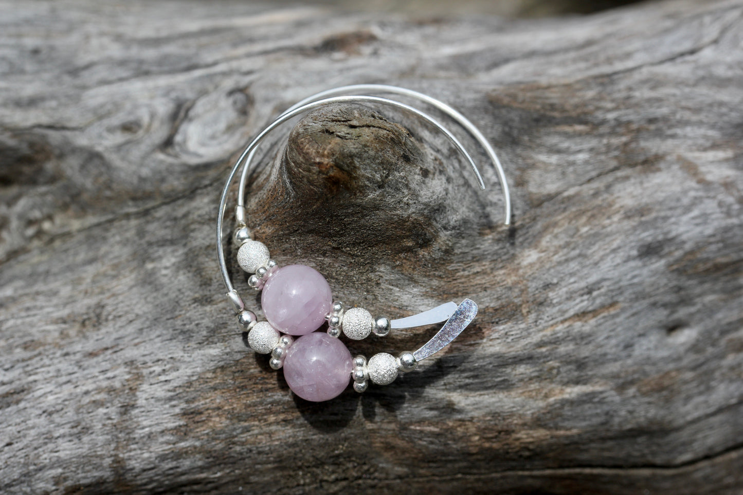 Kunzite hoops