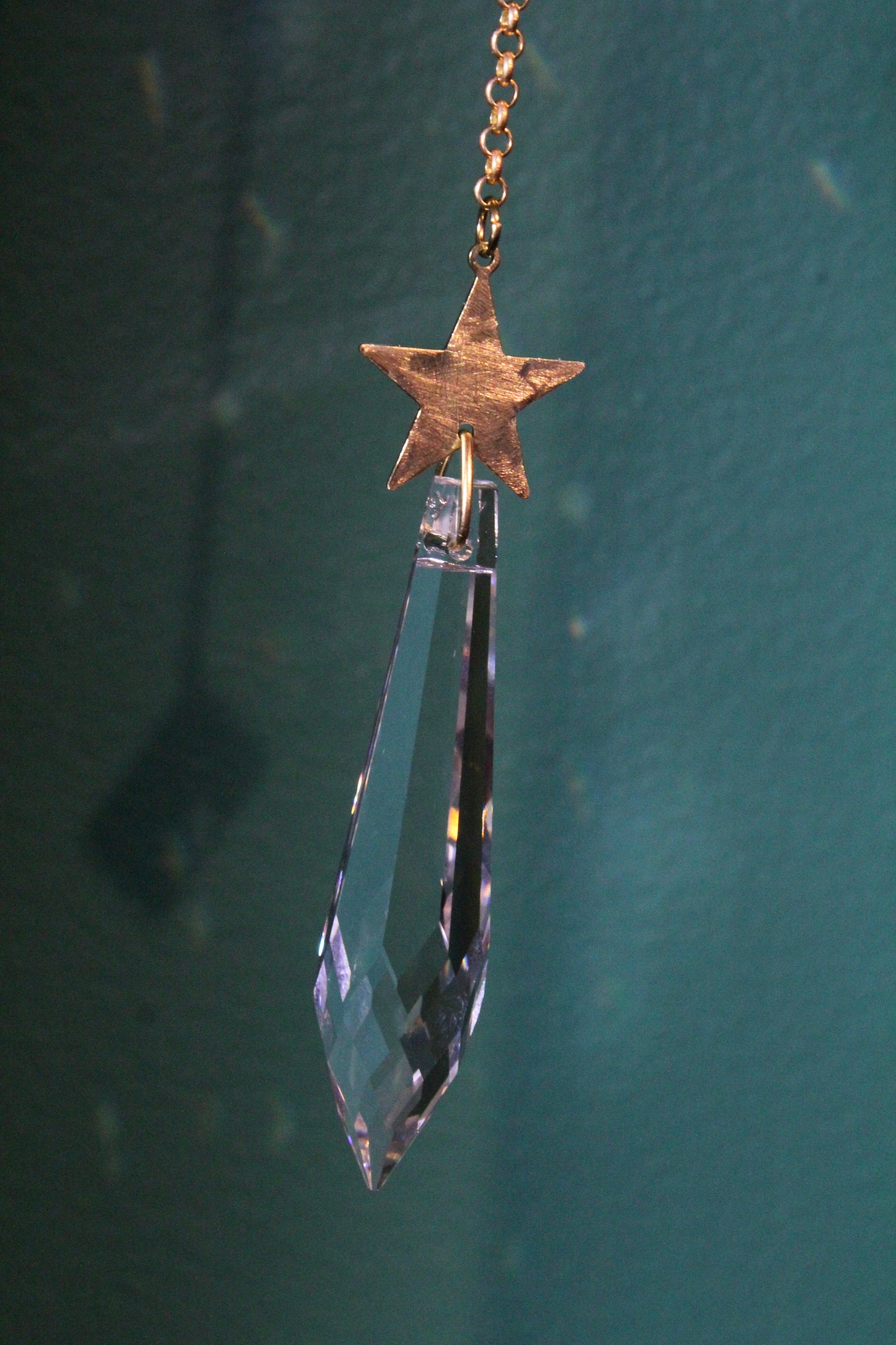 Celestial Crystal Mobile in Brass