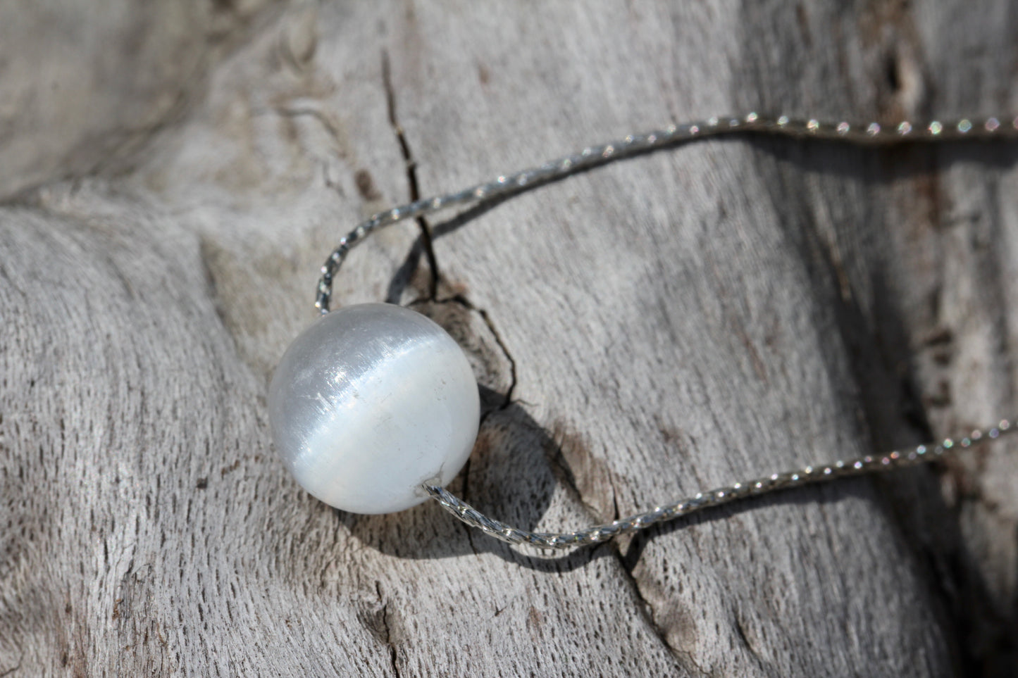 Selenite Bead Necklace