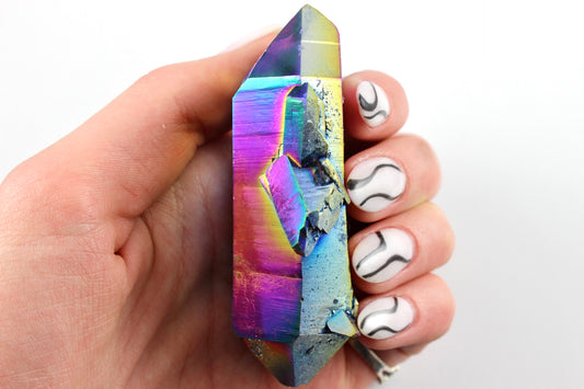 Titanium Quartz Crystal Point